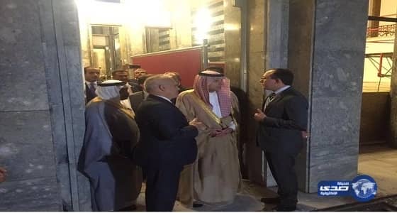 بالصور.. الجبير يطلع على آثار الاعتداء على  البرلمان التركي