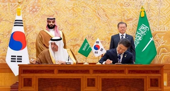 ولي العهد يوقع مذكرات تفاهم وتعاون مع الرئيس الكوري