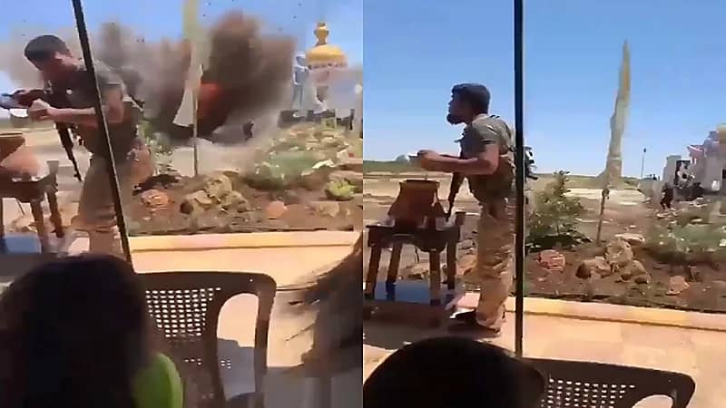 فيديو للحظة استهداف تجمع شعبي أثناء افتتاح كنيسة في سوريا