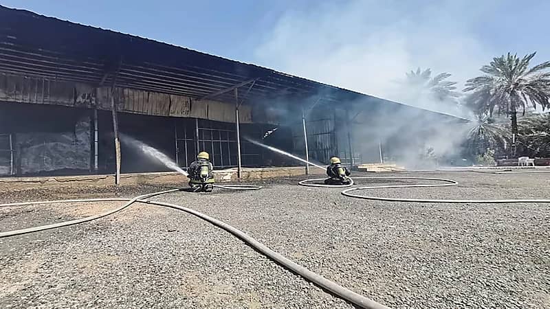 إصابة شخص إثر نشوب حريق في مزرعة بالمدينة المنورة