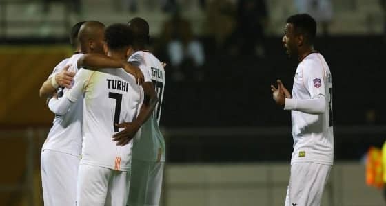 بالصور.. الشباب يهز شباك الشرطة العراقي بسداسية نظيفة