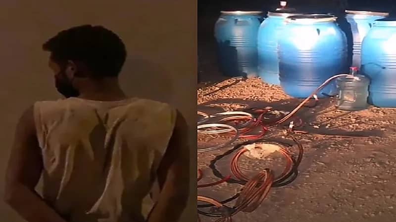 بالفيديو.. القبض على مقيم إثيوبي لقيامه بتصنيع الخمور بأحد الأودية بالرياض