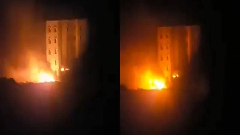 بالفيديو.. لحظة وقوع انفجارات عنيفة بمخازن أسلحة تابعة للحوثيين