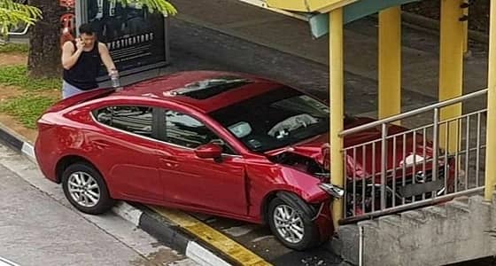 سيدة تصطدم بجسر بسبب " صرصار "