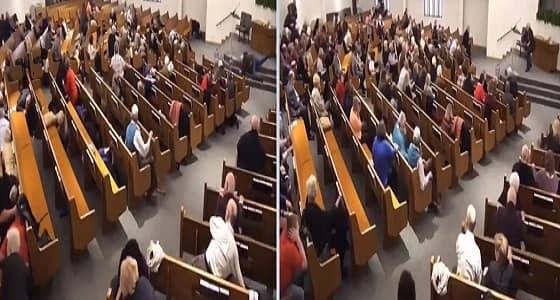 بالفيديو..مسلح يقتحم كنيسة بأمريكا ويلقى حتفه برصاصة قاتلة