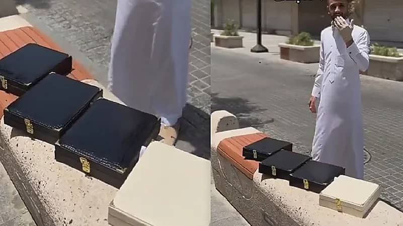 رجل يشتري لزوجته 4 شبكات ليؤكد لها أنها الأولى والأخيرة..فيديو