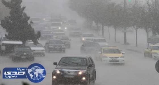 عاصفة رملية وأمطار غزيرة بالخرمة