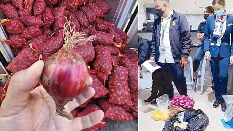 ضبط 10 مضيفات بالفلبين حاولن تهريب البصل بعد ارتفاع أسعاره