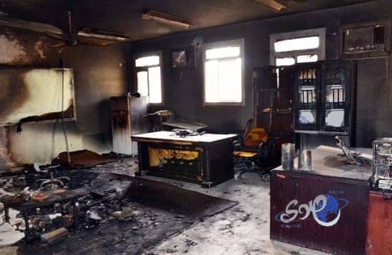 بالصور..حريق يعلق الدراسة بثانوية في بريدة