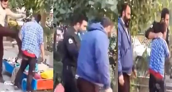 بالفيديو.. اعتداءات الأمن على أحد الباعة الجائيلين بطهران