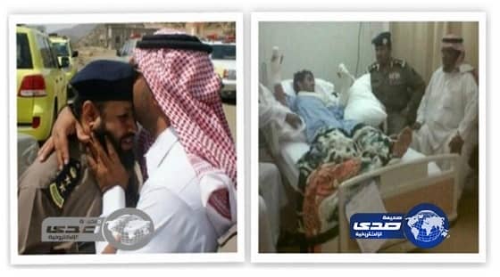 صورتان أنصفت رجال الدفاع المدني :الاولى لفرد فقد اصابعة من أجل انقاذ عائلة والثانية قبلة رضى المواطنيين