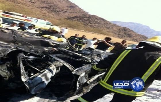  وفاة شخصين تفحماً في حادث مروري بالمخواة 