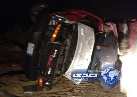 انقلاب لوري للجيش يقل 30 عسكري من افراد تبوك 