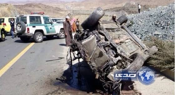 حالة وفاة بانقلاب سيارة على طريق العقيق الباحة