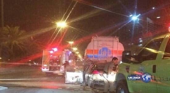 مصرع شخص إثر ارتطام مركبته بشاحنة وقود بالرياض