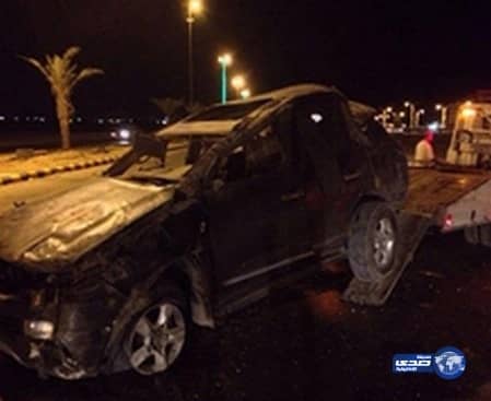  وفاة مواطن وإصابة سبعة أشخاص بحادث تصادم أربعة سيارات