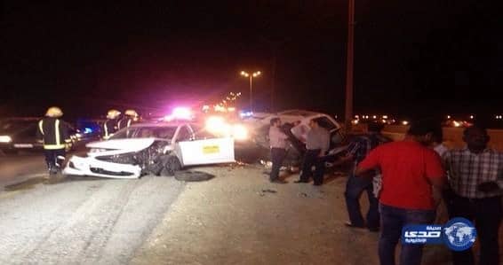 إصابة 9 أشخاص في تصادم على طريق الجبيل الظهران