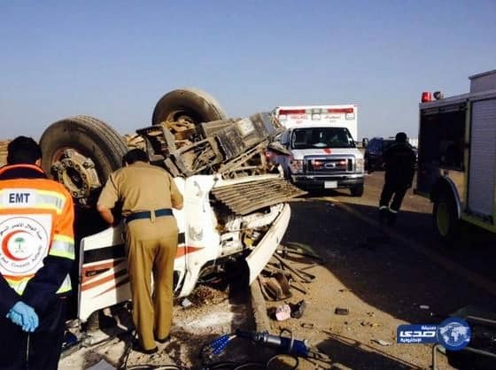 حادثين لشاحنتين خلال اربع ساعات بالطرق السريعه بالمدينة‎