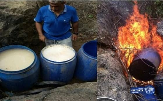  إصابة مجهول والقبض على 3 وفرار آخر من مروجي العرق المسكر في المخواه