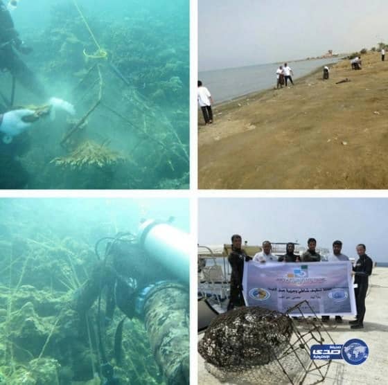 40 مشاركاً يرفعون شعار "يدآ بيد نحمي شواطئنا" لتنظيف الشواطئ بالليث‎