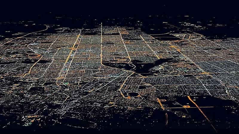 صورة رائعة من سماء الرياض على ارتفاع 35 الف قدم