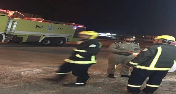 اصابة عامل في حريق مضخة وقود علي طريق الطائف