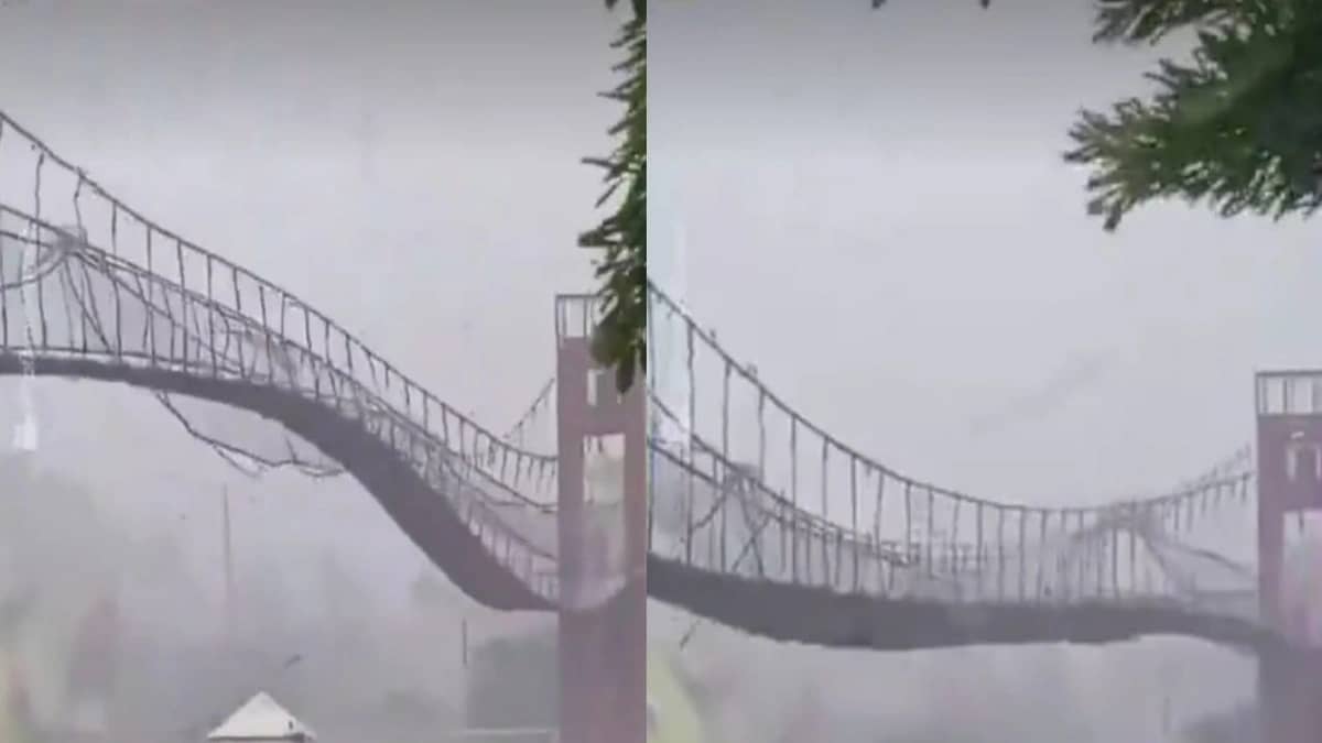 اهتزاز مخيف لجسر كاماليجان المعلق بالفلبين أثناء مرور إعصار.. فيديو