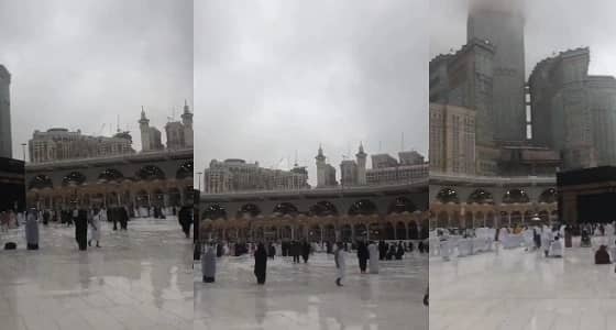 الإدارات الميدانية والخدمية بالمسجد الحرام تكثف أعمالها تزامنا مع هطول الأمطار