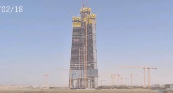 بالفيديو.. برج جدة وصل للطابق 66 في بداية شهر فبراير الجاري