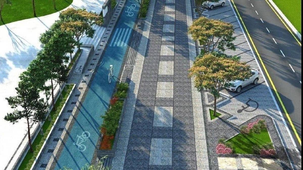 بالصور..أخر الأعمال في ممشى حديقة الملك فهد