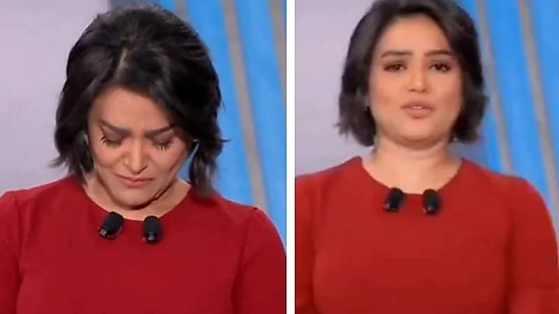 مذيعة الحدث تنهار باكية بعد قصة اغتصاب أسير فلسطيني من قبل كلب .. فيديو