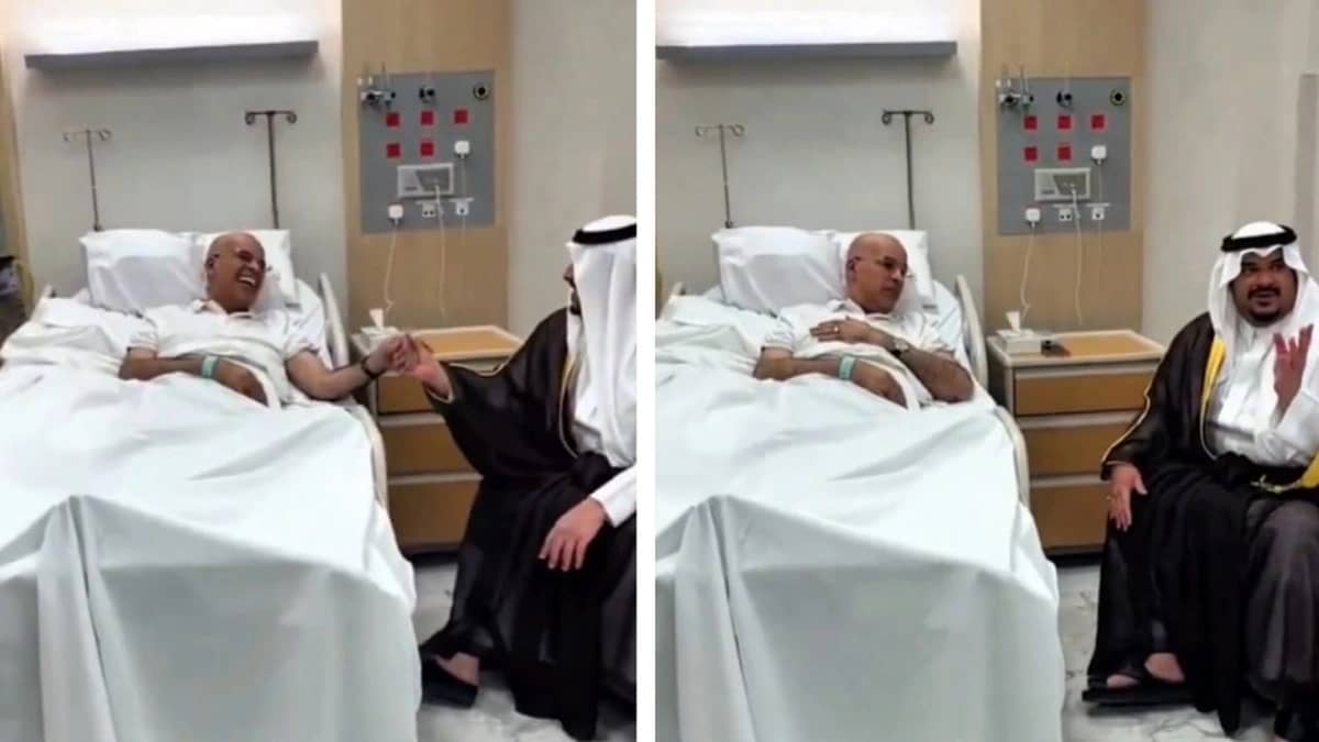 نائب أمير الرياض يزور طارق الحميد في المستشفى ويطمئن على صحته .. فيديو