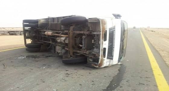 انقلاب شاحنة في طريق الخرمة - رنية