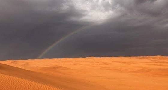 صور تظهر أجواء المطر في الرياض