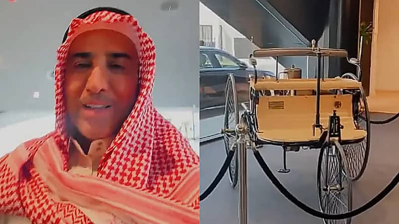 فايز المالكي يوثق وجود أول سيارة مرسيدس بالعالم في الرياض .. فيديو
