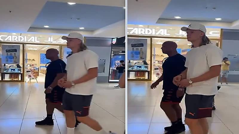 هالاند يتجول في أحد مولات جدة .. فيديو