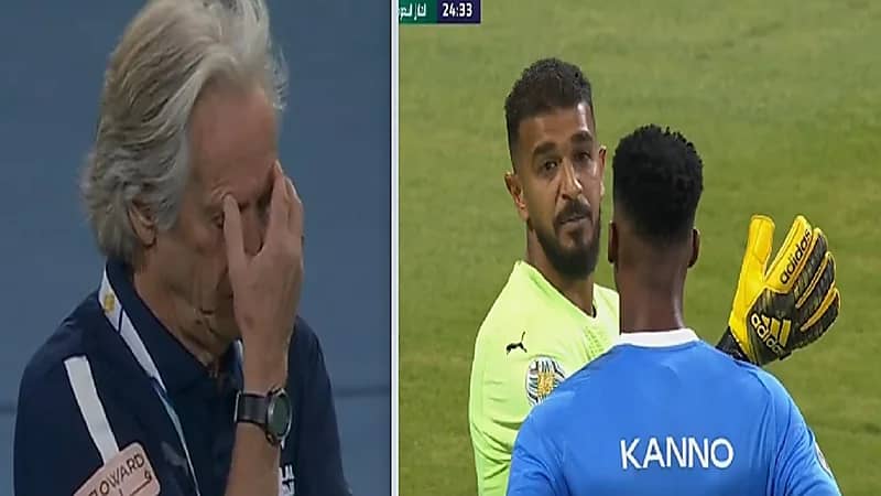 لحظة طرد عبدالله المعيوف وردة فعل جيسوس .. فيديو