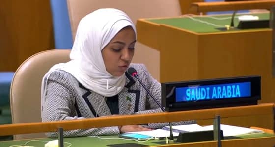 بالفيديو.. مندوبة المملكة لدى الأمم المتحدة تجلد قطر