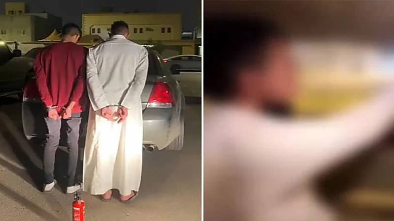 شاهد.. لحظة القبض على قائد مركبة فتح طفاية الحريق على المارة بالرياض 