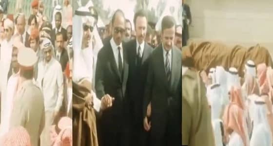 فيديو نادر يوثق لحظة مهيبة لتشييع جثمان الملك فيصل