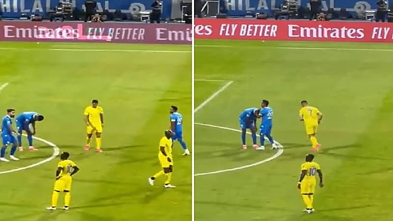 جماهير الهلال يرددون أمام رونالدو: ميسي .. ميسي .. فيديو