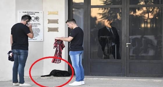صور مؤثرة لكلب إيميليانو سالا لحظة وداعه