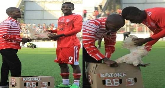 بالصور.. مشجع يهدى أفضل لاعب بديربي مالاوي " دجاجة "