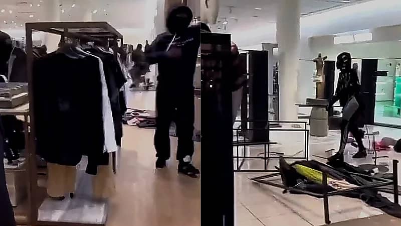 متجر زارا يتعرض للنهب الجماعي في أمريكا .. فيديو