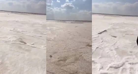 بالفيديو.. بردية الحماد تحول الطرق للون الأبيض