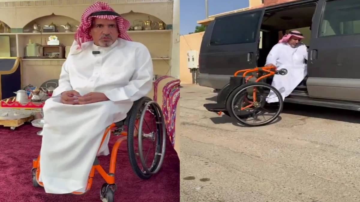 مواطن في الجوف لم تمنعه الإعاقة من الزواج بـ 3 نساء والتفوق في عمله.. فيديو