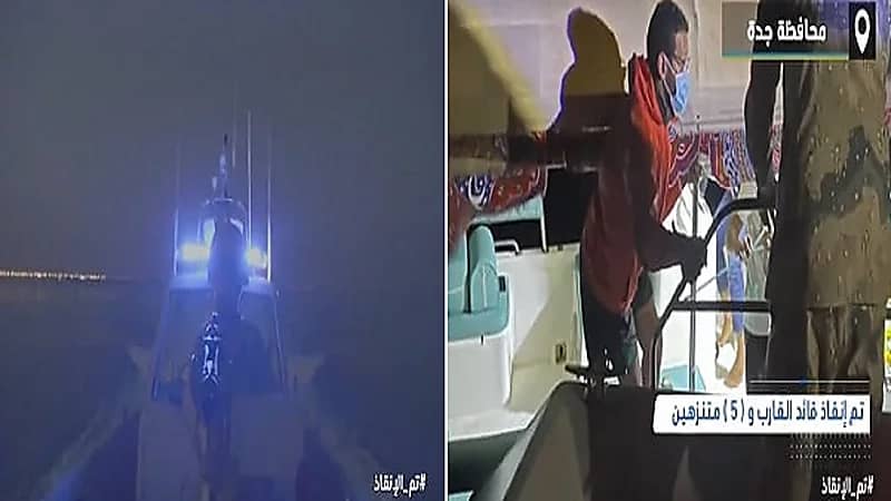 بالفيديو.. "حرس الحدود" ينقذ 6 مواطنين من الغرق في بحر جدة
