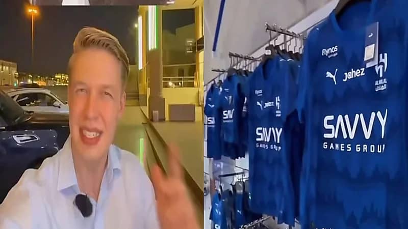 صحفي الديلي فوتبول يزور متجر الهلال وينبهر بأطقم الفريق.. فيديو