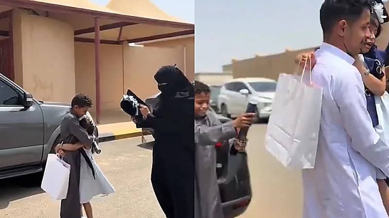 ردة فعل مؤثرة لطفلة على مفاجأة عائلتها بمناسبة تخرجها .. فيديو