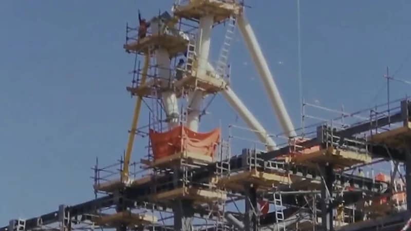 تطورات إنشائية في مشروع تروجينا استعدادًا للألعاب الآسيوية الشتوية 2029.. فيديو